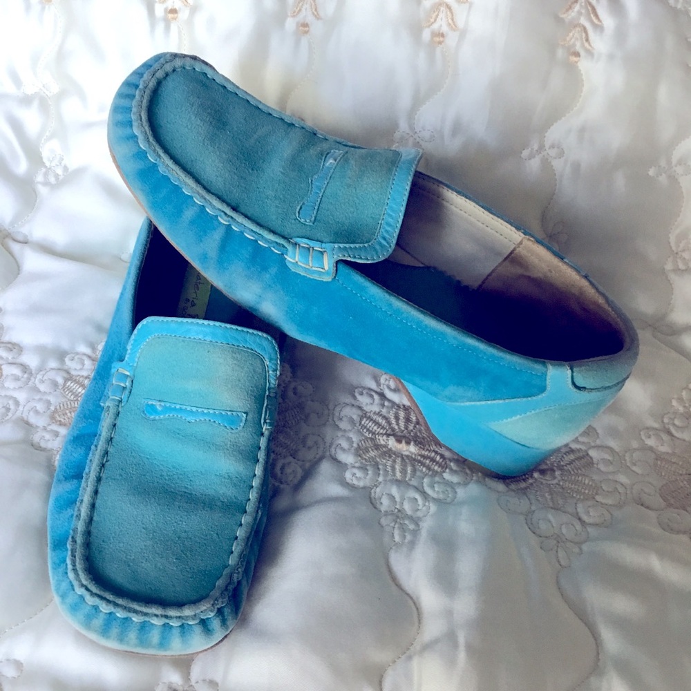 Vintage Materia Prima by Goffredo Fantini Genuine Suede Penny Loafers Italy